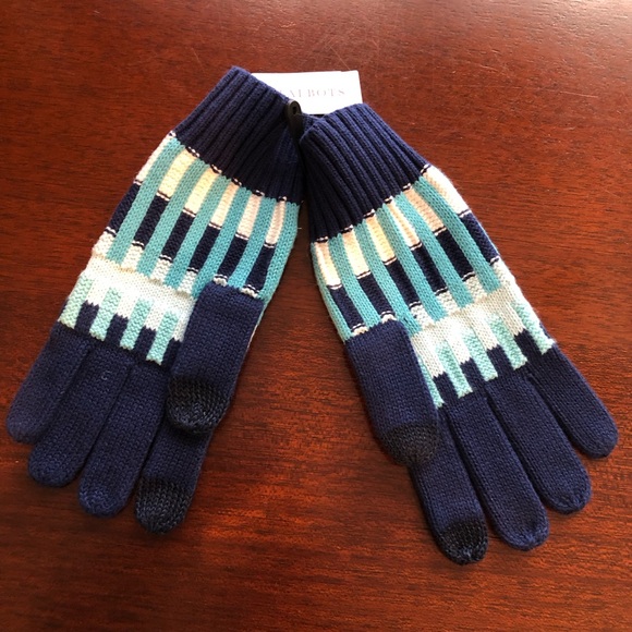 NWT TALBOTS SET OF 3 Blue Fair Isle Scarf, Gloves & Cap - Picture 3 of 9